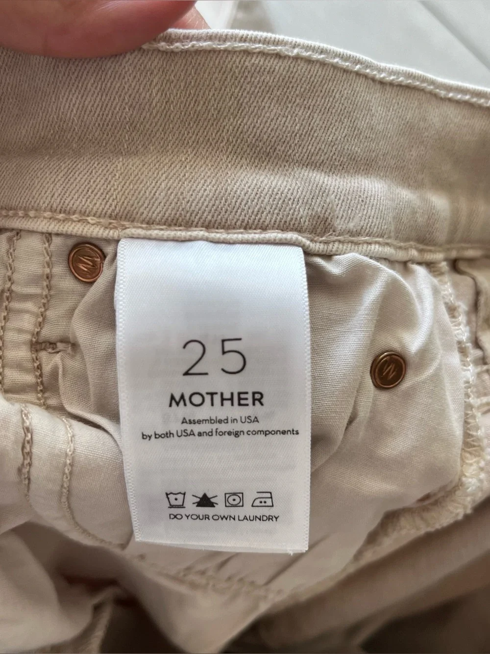 MOTHER Denim Jean Stunner Zip Ankle Step Fray 25 Sexy Just Walked Into Town Sand